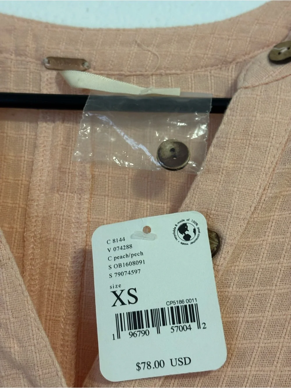 Free People Soft Peach Drawstring Tunic